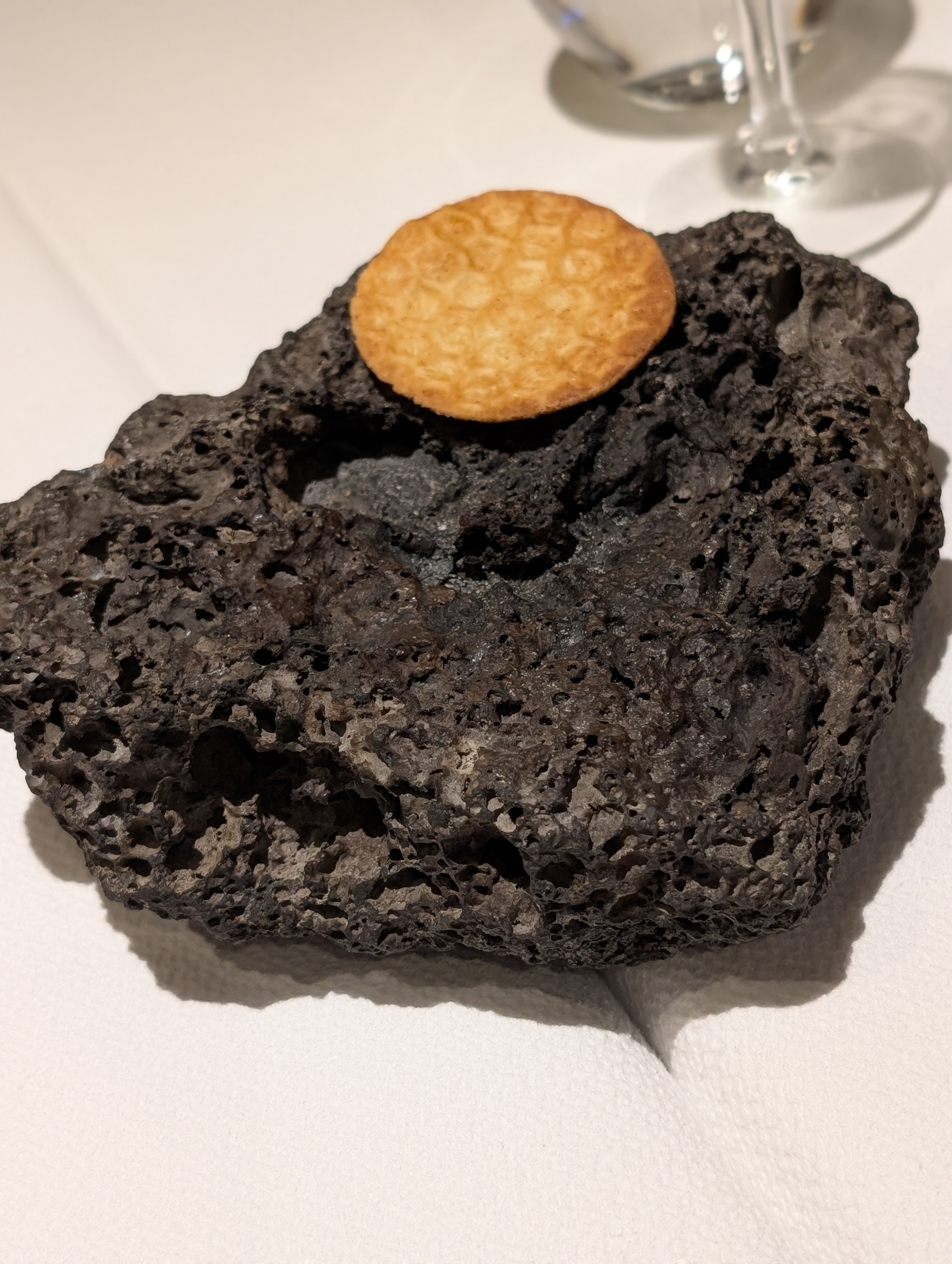 Molecular gastronomy dessert at Cocina de Autor Grand Velas - chocolate and raspberry art