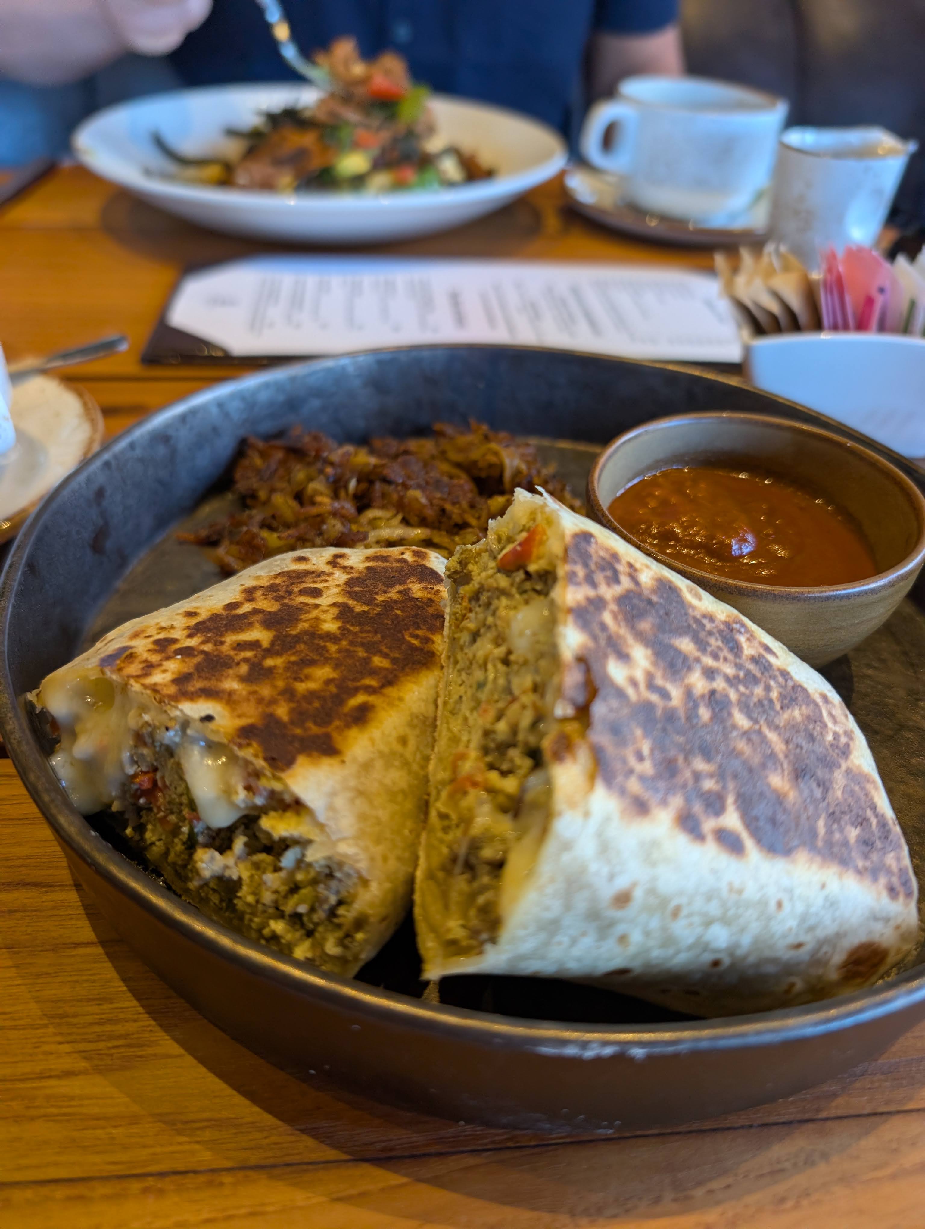 Delicious breakfast burrito at Forty1 Restaurant