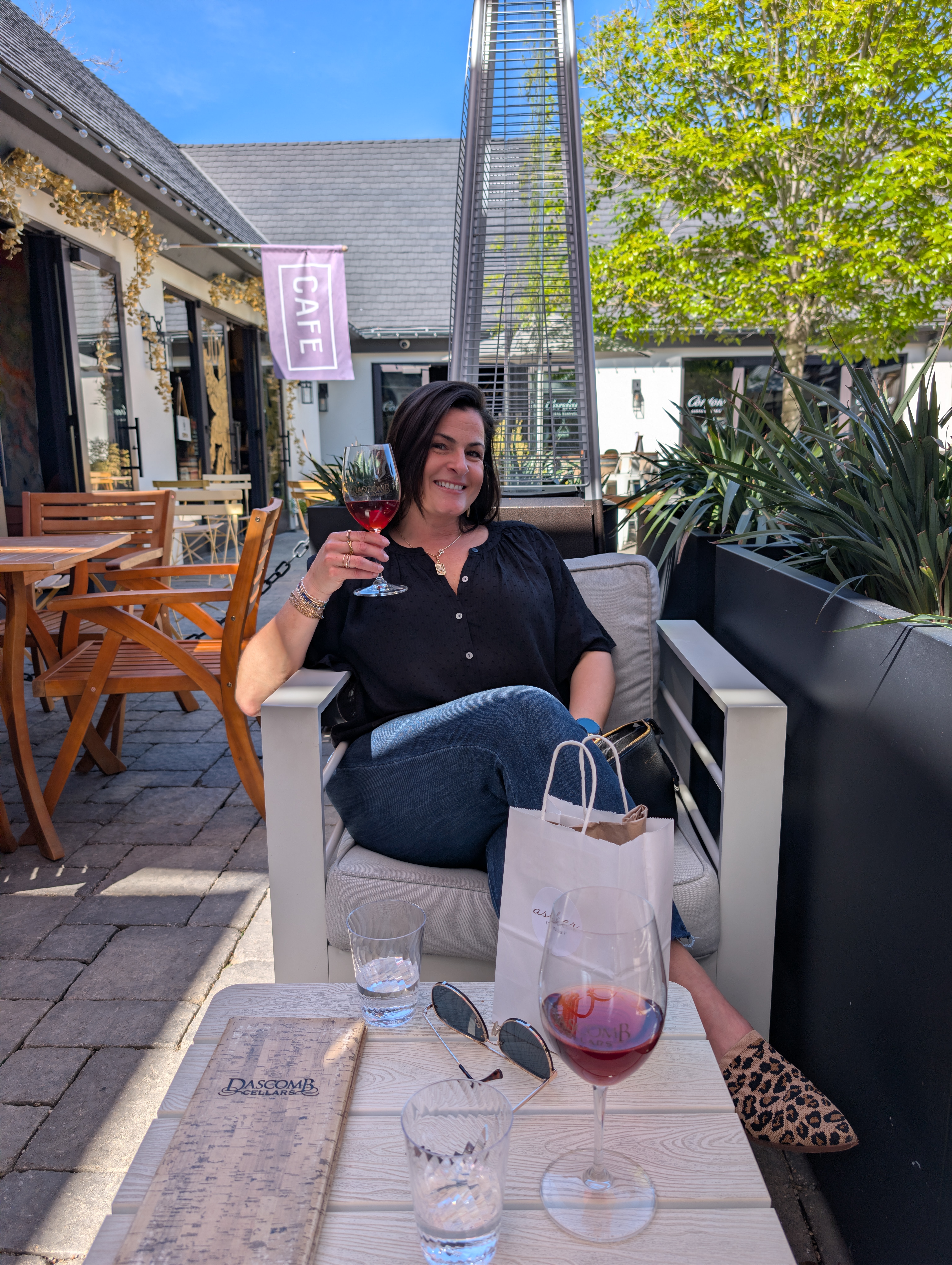 Afternoon at the 1623 Mission Drive courtyard in Solvang